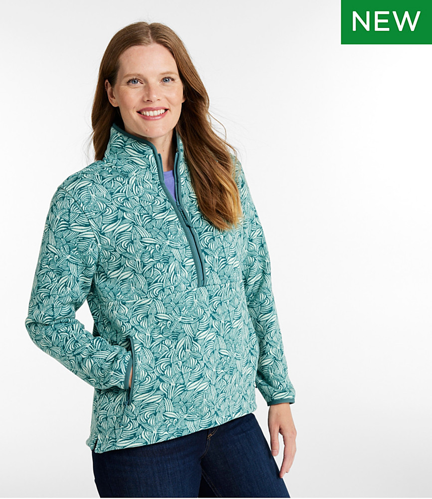 Women's L.L.Bean Sweater Fleece Half-Zip Pullover, Print